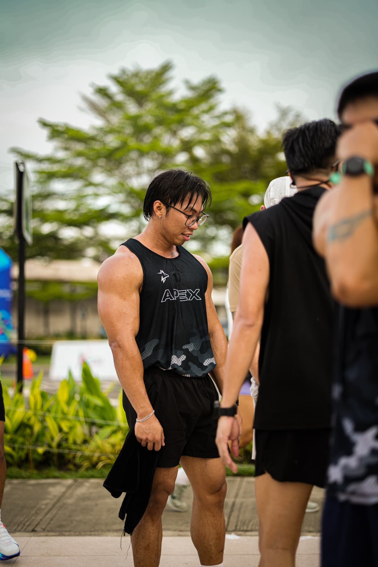 A Run Club member in the Apex singlet after the run